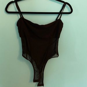 Tiger mist black body suit, partially mesh